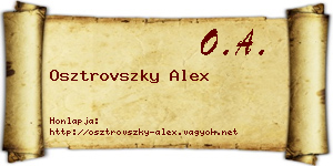 Osztrovszky Alex névjegykártya